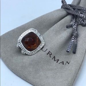 David Yurman Albion Ring Citrine and Diamonds 14mm
